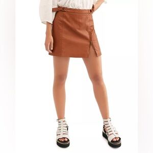 Free People Midnight Magic Faux Leather Mini Skirt